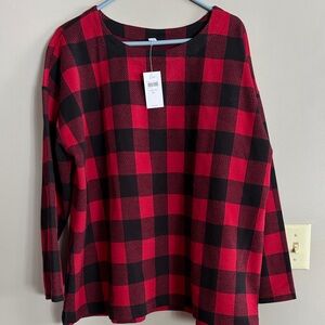 J. Jill Red and Black Plaid Top